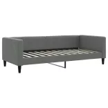 sötétszürke kihúzható szövet heverő fiókokkal 90 x 200 cm