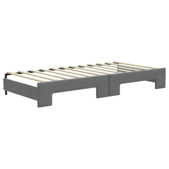 sötétszürke kihúzható szövet heverő fiókokkal 90 x 200 cm