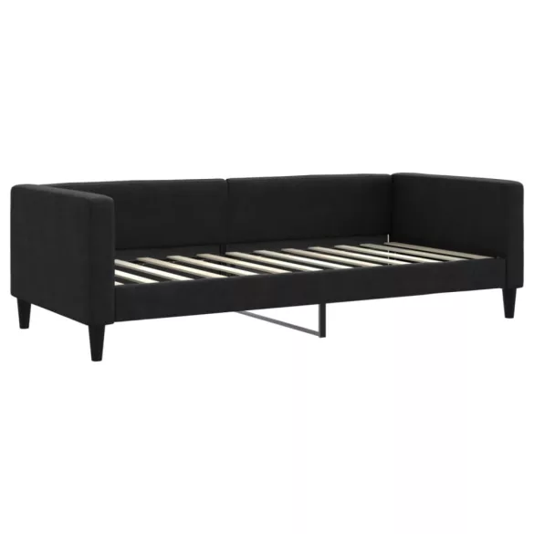 fekete kihúzható szövet heverő fiókokkal 90 x 200 cm