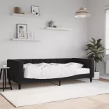 fekete bársony heverő matraccal 90 x 200 cm