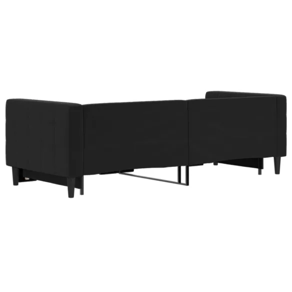 fekete kihúzható bársony heverő 80 x 200 cm