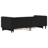 fekete kihúzható bársony heverő fiókkal 80 x 200 cm