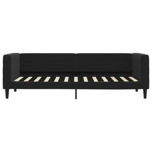 fekete kihúzható bársony heverő fiókkal 80 x 200 cm