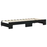 fekete kihúzható bársony heverő fiókkal 80 x 200 cm