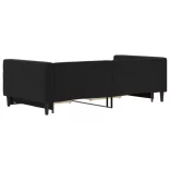 fekete kihúzható bársony heverő fiókkal 100 x 200 cm