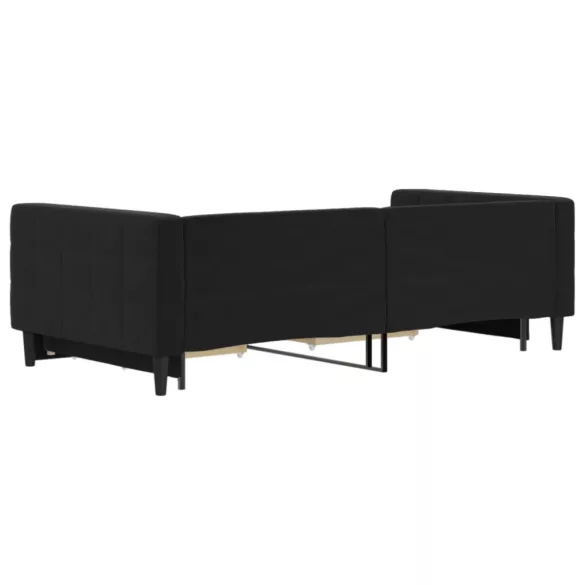 fekete kihúzható bársony heverő fiókkal 100 x 200 cm