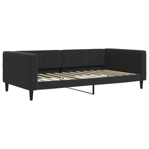 fekete kihúzható bársony heverő fiókkal 100 x 200 cm