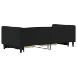 fekete kihúzható bársony heverő fiókkal 90 x 190 cm
