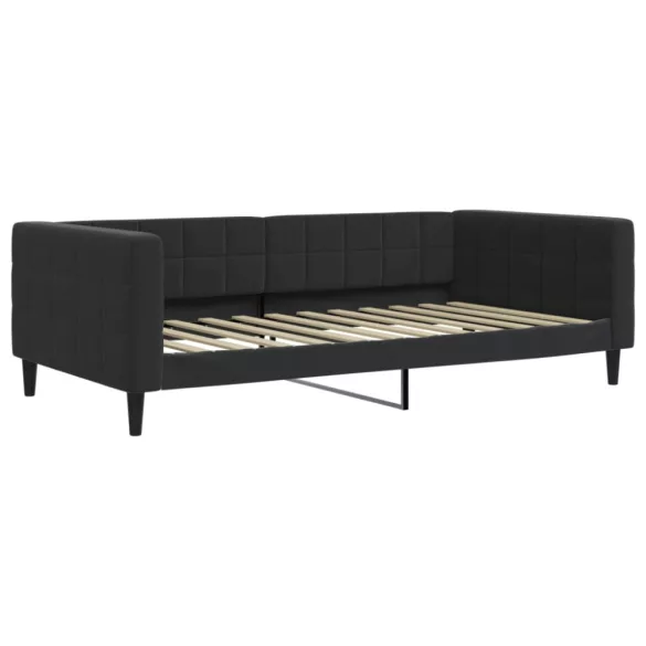 fekete kihúzható bársony heverő fiókkal 100 x 200 cm