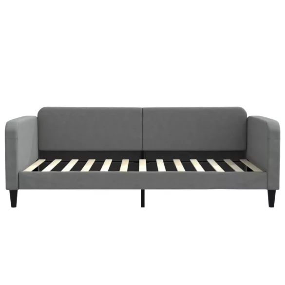 sötétszürke szövet kanapéágy matraccal 100 x 200 cm