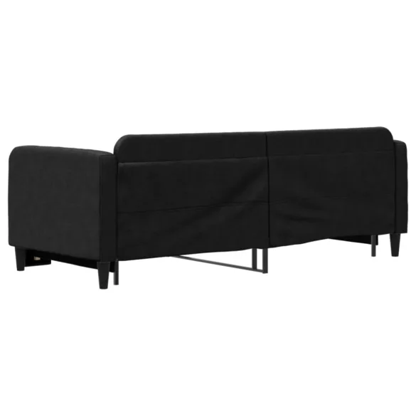 fekete kihúzható szövet heverő 80 x 200 cm