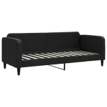 fekete kihúzható szövet heverő 80 x 200 cm