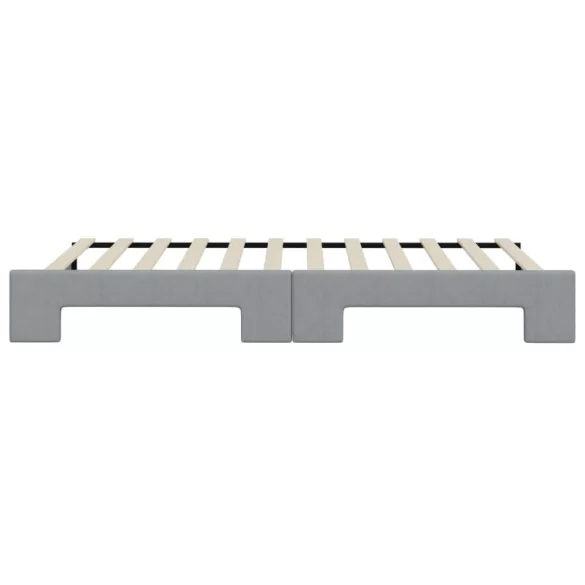 világosszürke kihúzható szövet heverő 90 x 200 cm