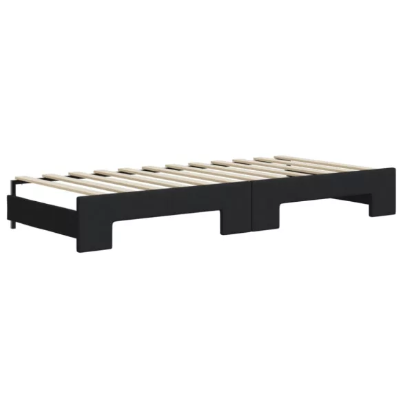 fekete kihúzható szövet heverő 90x200 cm