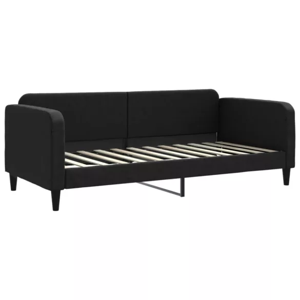 fekete kihúzható szövet heverő matracokkal 90 x 200 cm