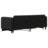 fekete kihúzható szövet heverő fiókokkal 80 x 200 cm