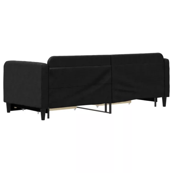 fekete kihúzható szövet heverő fiókokkal 80 x 200 cm