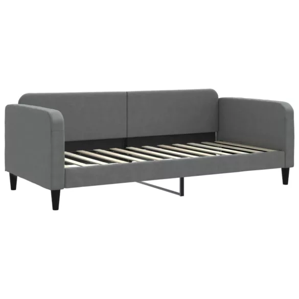 sötétszürke kihúzható szövet heverő fiókokkal 90 x 200 cm