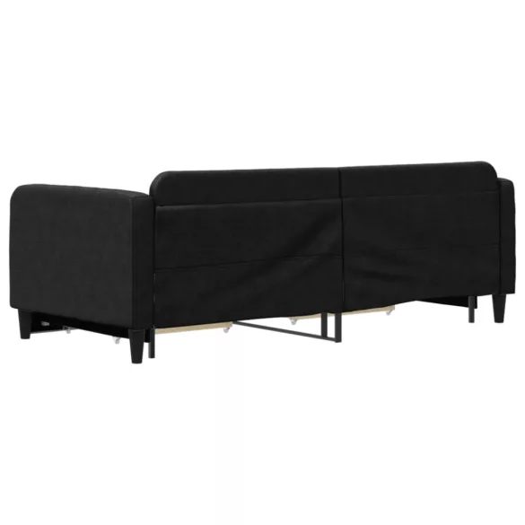 fekete kihúzható szövet heverő fiókokkal 90 x 200 cm