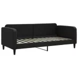 fekete kihúzható szövet heverő fiókokkal 90 x 200 cm