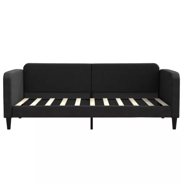 fekete kihúzható szövet heverő fiókkal 90 x 190 cm