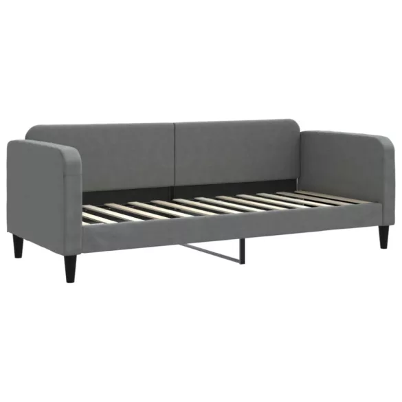 sötétszürke kihúzható szövet heverő fiókokkal 80 x 200 cm