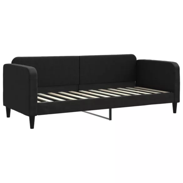 fekete kihúzható szövet heverő fiókokkal 80 x 200 cm