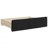 fekete kihúzható szövet heverő fiókokkal 80 x 200 cm
