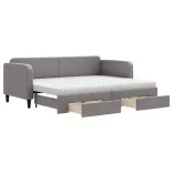 tópszínű kihúzható bársonyheverő fiókokkal 80 x 200 cm