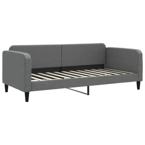 sötétszürke kihúzható szövet heverő fiókokkal 90 x 200 cm