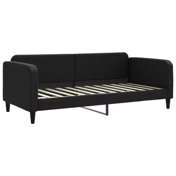 fekete kihúzható szövet heverő fiókokkal 90 x 200 cm