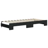 fekete kihúzható szövet heverő fiókokkal 90 x 200 cm