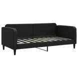 fekete kihúzható szövet heverő fiókkal 90 x 190 cm