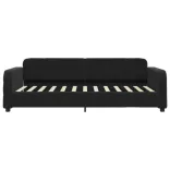 fekete kihúzható bársony heverő 80 x 200 cm