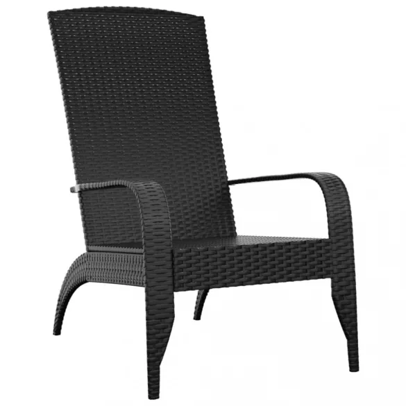 fekete polyrattan kerti Adirondack szék