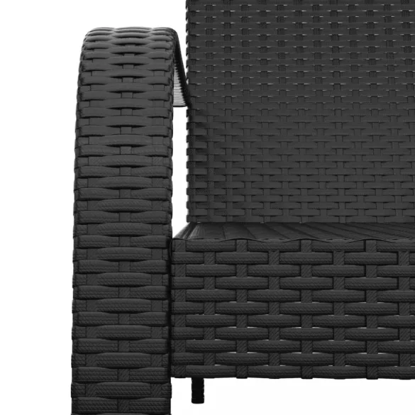 fekete polyrattan kerti Adirondack szék