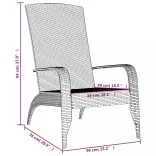 fekete polyrattan kerti Adirondack szék