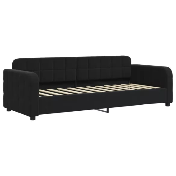 fekete kihúzható bársony heverő matraccal 80 x 200 cm