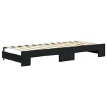 fekete kihúzható bársony heverő matraccal 80 x 200 cm