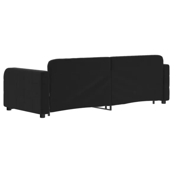 fekete kihúzható bársony heverő fiókkal 80 x 200 cm