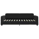 fekete kihúzható bársony heverő fiókkal 80 x 200 cm