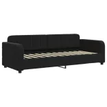 fekete kihúzható bársony heverő fiókkal 80 x 200 cm