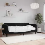 fekete bársony heverő matraccal 90 x 200 cm