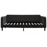 fekete bársony kanapéágy matraccal 100 x 200 cm