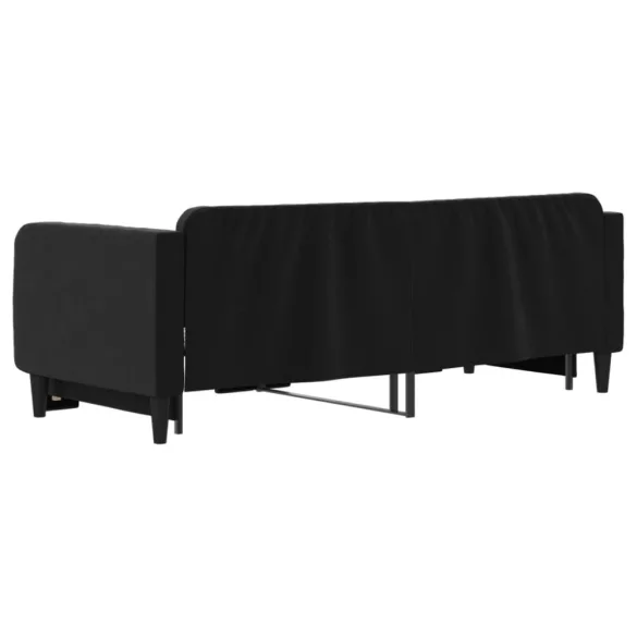 fekete kihúzható bársony heverő 80 x 200 cm