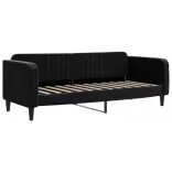 fekete kihúzható bársony heverő 80 x 200 cm