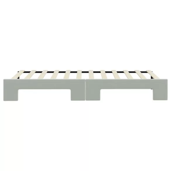 világosszürke kihúzható bársony heverő 90 x 200 cm