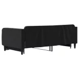 fekete kihúzható bársonyheverő 100 x 200 cm