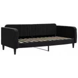 fekete kihúzható bársonyheverő 100 x 200 cm