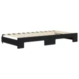 fekete kihúzható bársonyheverő 100 x 200 cm